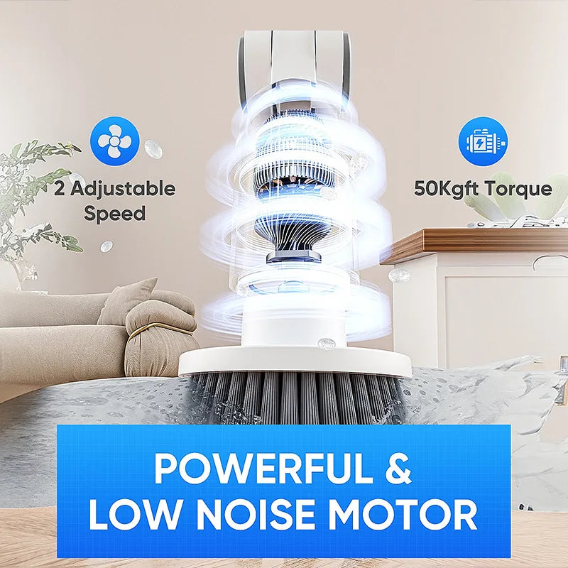 Wireless 8-in-1 Electric Spin Scrubber – Waterproof, Adjustable Handle for Ultimate Bathroom Clean!