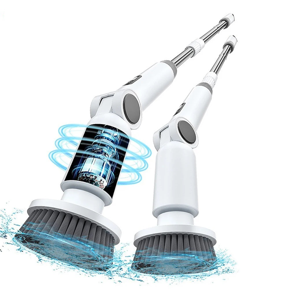 Wireless 8-in-1 Electric Spin Scrubber – Waterproof, Adjustable Handle for Ultimate Bathroom Clean!