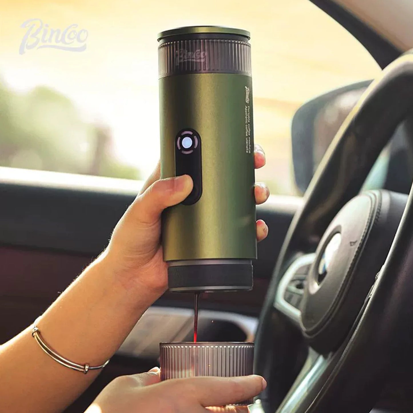 Bincoo Upgraded Portable Coffee Machine,H1 Pro Electric Wireless Heating and Cold Extraction Espresso Maker,Home Camping Outdoor