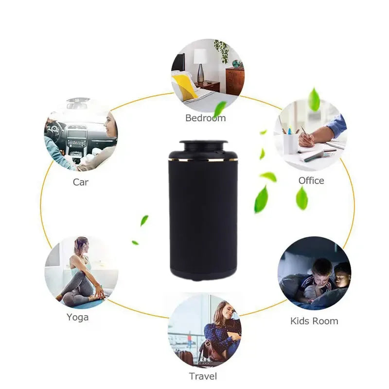 Car Air Freshener Waterless Essential Oil Scent Diffuser Fragrance Nebulizer Machine USB 10Ml Bottle Home Office Air Purifier