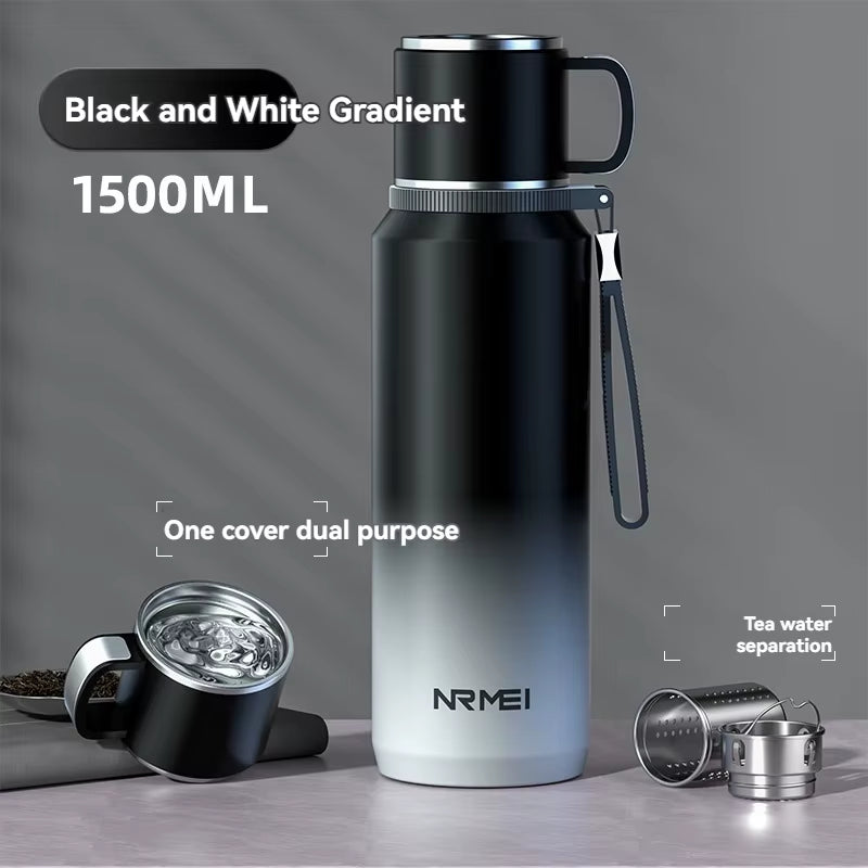 1.5L Thermos Water Bottle Stainless Steels Vacuum Flask Hot Coffee Tea Water Heat Preservation Bottles Cold Tumbler Drinkware
