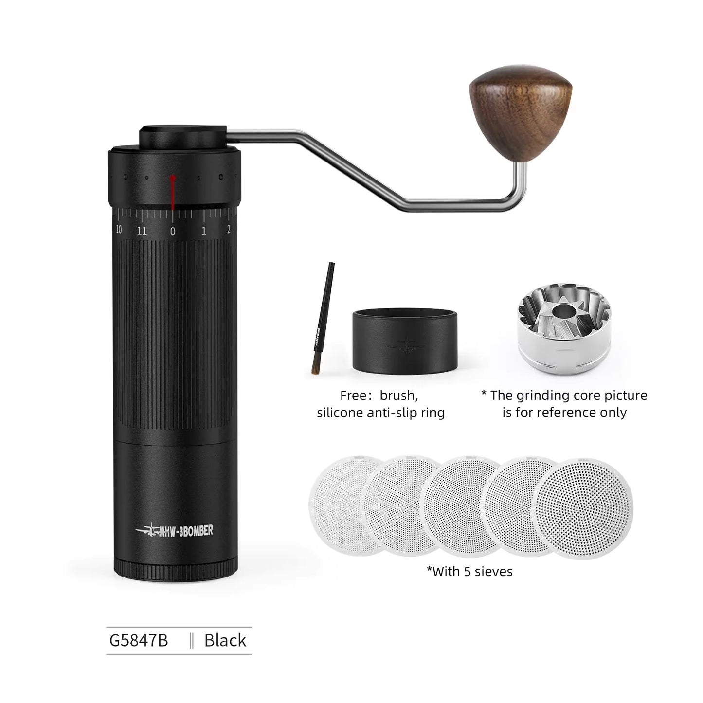Manual Coffee Grinder Numerical External Setting Stainless Steel Conical Burr Fit Drip Coffee Espresso Barista Gifts