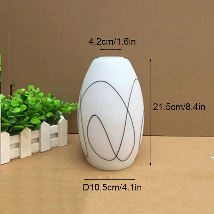 Stylish White Glass Egg Drum Lampshade Cover for E27 Fixtures - Modern D4.2Cm Replacement Accessory