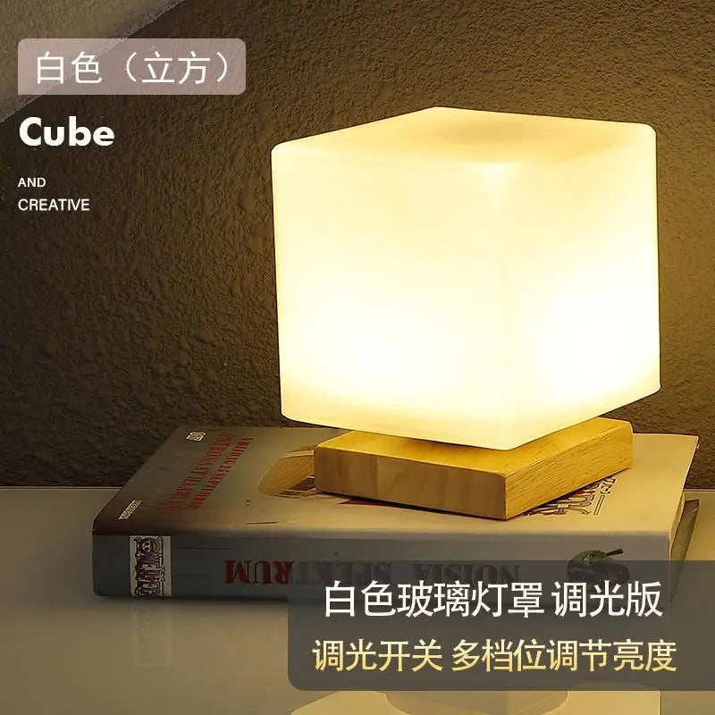 Table Lamp Bedroom Bedside Lamp Internet Celebrity Ins Girl Atmosphere Light LED Nordic Retro Pleated Decorative Night Light