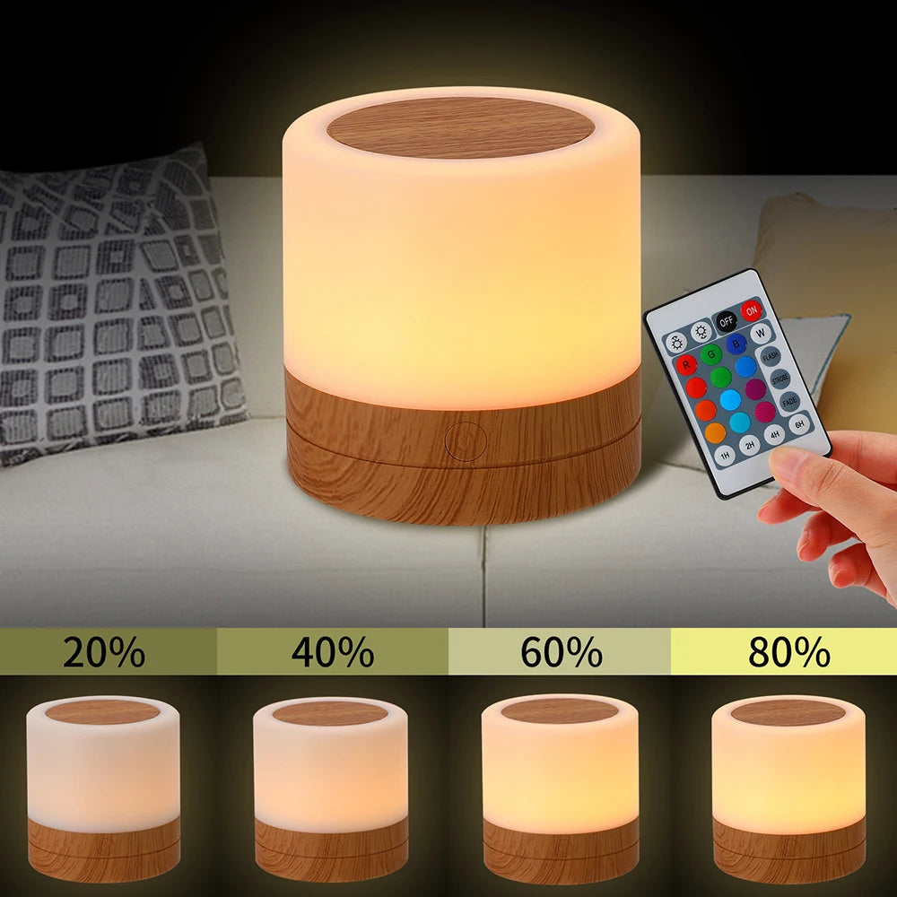 Color Changing RGB Night Lamp - Remote & Touch Control Camping Light for Bedroom Atmosphere