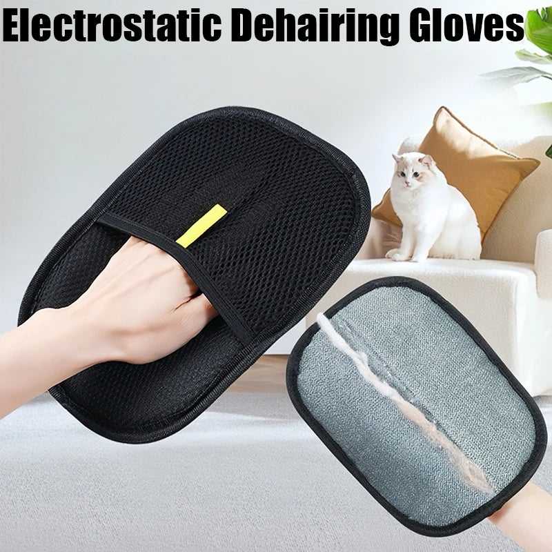 Pet Electrostatic Hair Removal Gloves Pet Hair Remover Mitt Static Removal Glove for Clothes Sofa Carpet