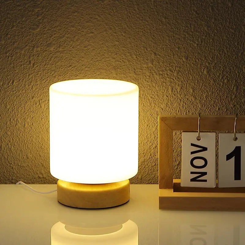 Table Lamp Bedroom Bedside Lamp Internet Celebrity Ins Girl Atmosphere Light LED Nordic Retro Pleated Decorative Night Light