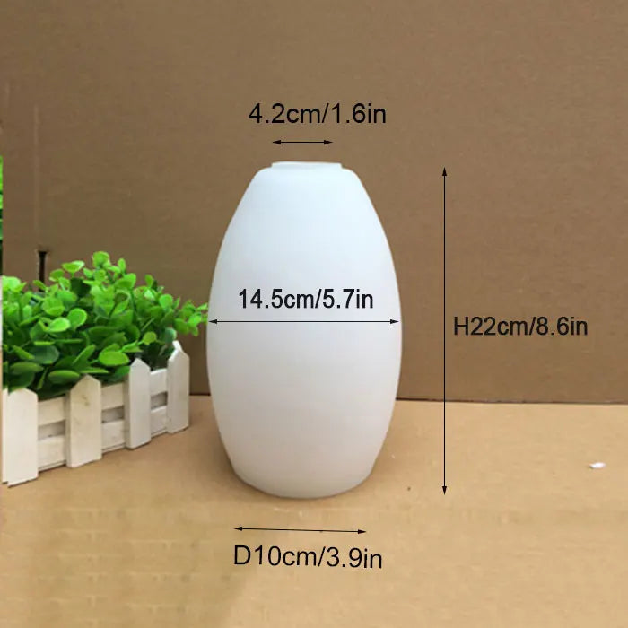 Stylish White Glass Egg Drum Lampshade Cover for E27 Fixtures - Modern D4.2Cm Replacement Accessory