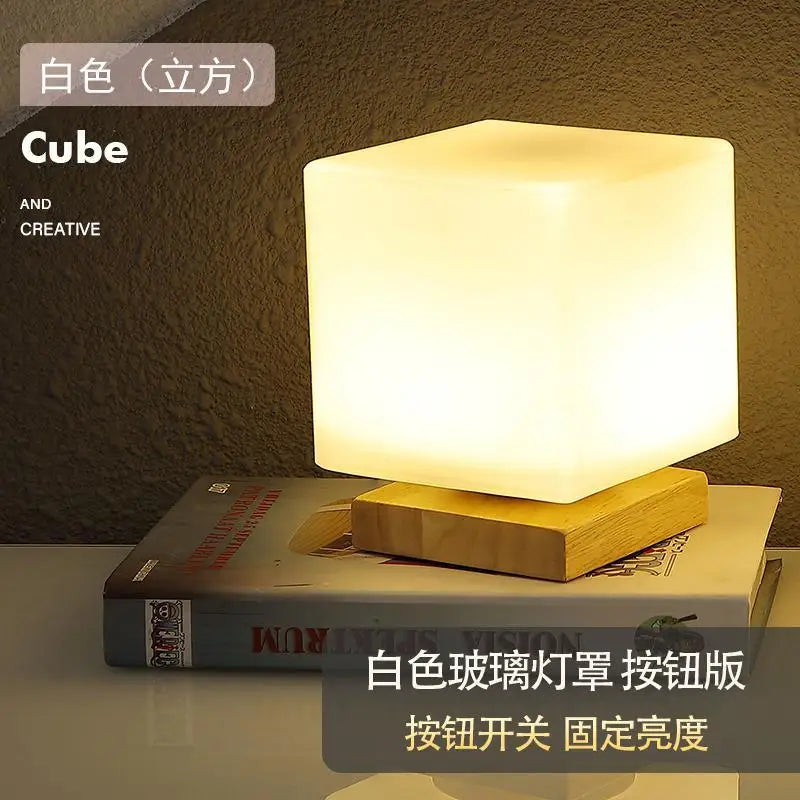Table Lamp Bedroom Bedside Lamp Internet Celebrity Ins Girl Atmosphere Light LED Nordic Retro Pleated Decorative Night Light