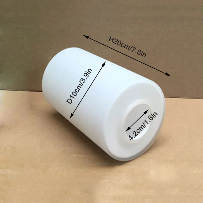 Stylish White Glass Egg Drum Lampshade Cover for E27 Fixtures - Modern D4.2Cm Replacement Accessory