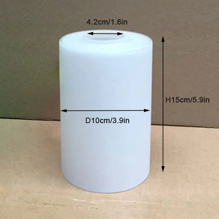 Stylish White Glass Egg Drum Lampshade Cover for E27 Fixtures - Modern D4.2Cm Replacement Accessory