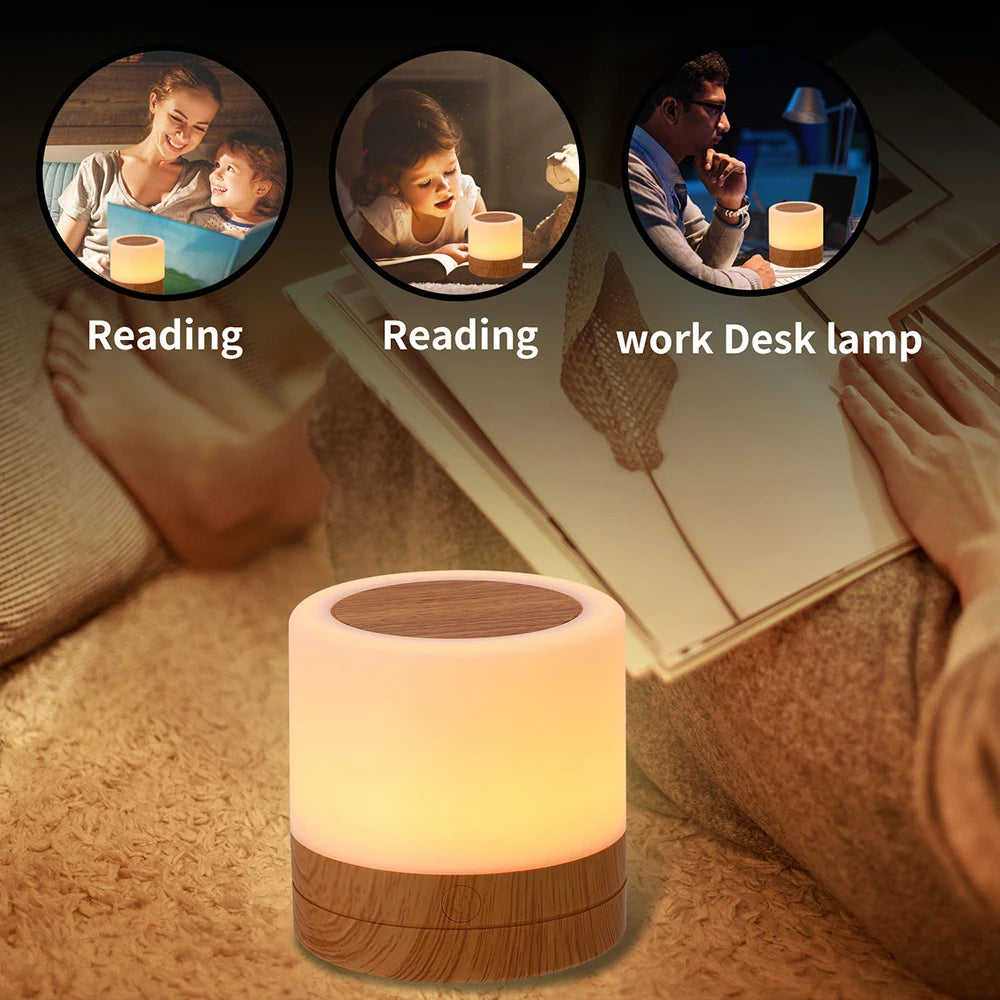 Color Changing RGB Night Lamp - Remote & Touch Control Camping Light for Bedroom Atmosphere