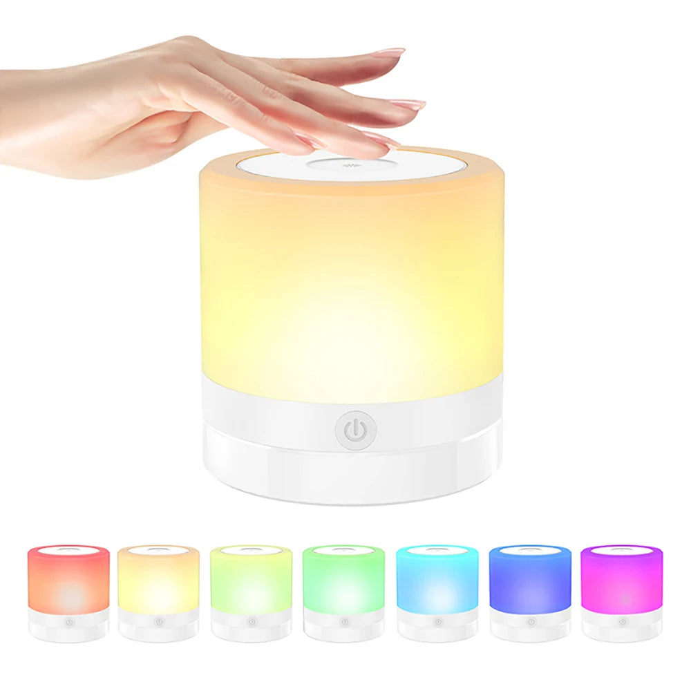 Color Changing RGB Night Lamp - Remote & Touch Control Camping Light for Bedroom Atmosphere