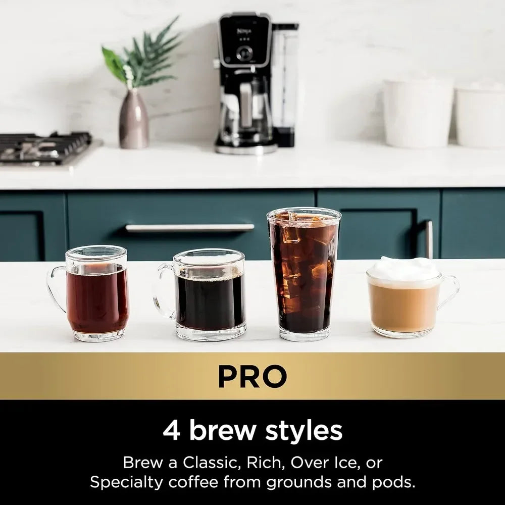 For Pro Specialty 12-Cup Coffee Maker with Glass Carafe, Single-Serve, Grounds, Compatible with K-Cup Pods