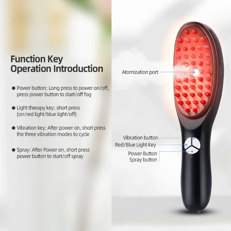 Revitalize Your Hair and Relax: Sonic Vibration Scalp Massager & Light Therapy Comb for Hair Growth and Stress Relief!