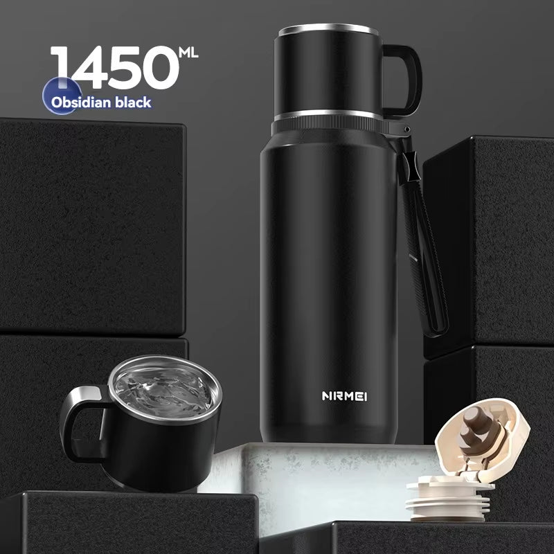 1.5L Thermos Water Bottle Stainless Steels Vacuum Flask Hot Coffee Tea Water Heat Preservation Bottles Cold Tumbler Drinkware