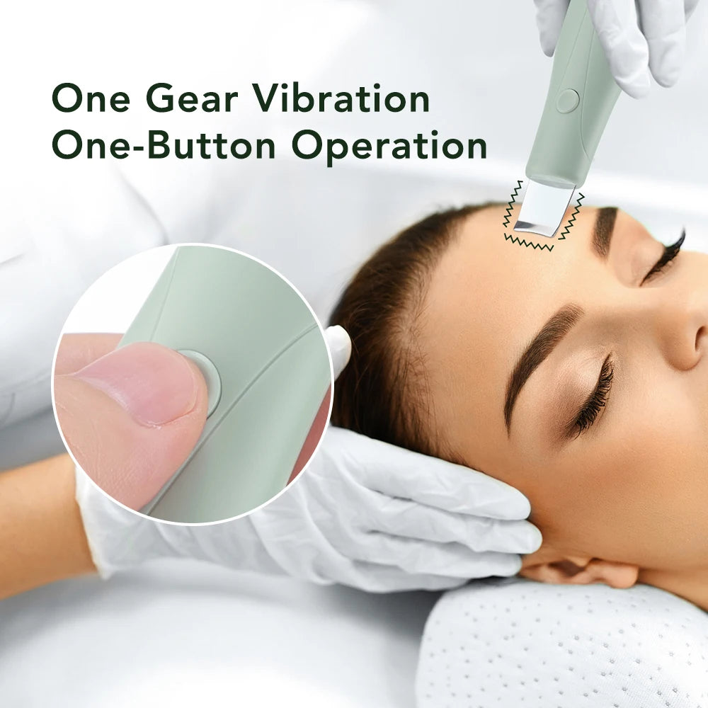 Vibration Face Skin Scrubber Ultrasonic Blackhead Remover-Deep Clean Pore Cleaner Lifting Facial Tool with Spatula for Skin Care