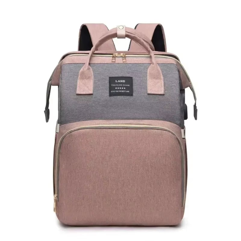 Stylish & Spacious Mommy Bag - Lightweight Folding Crib Bed & Travel Backpack for Moms on the Go!