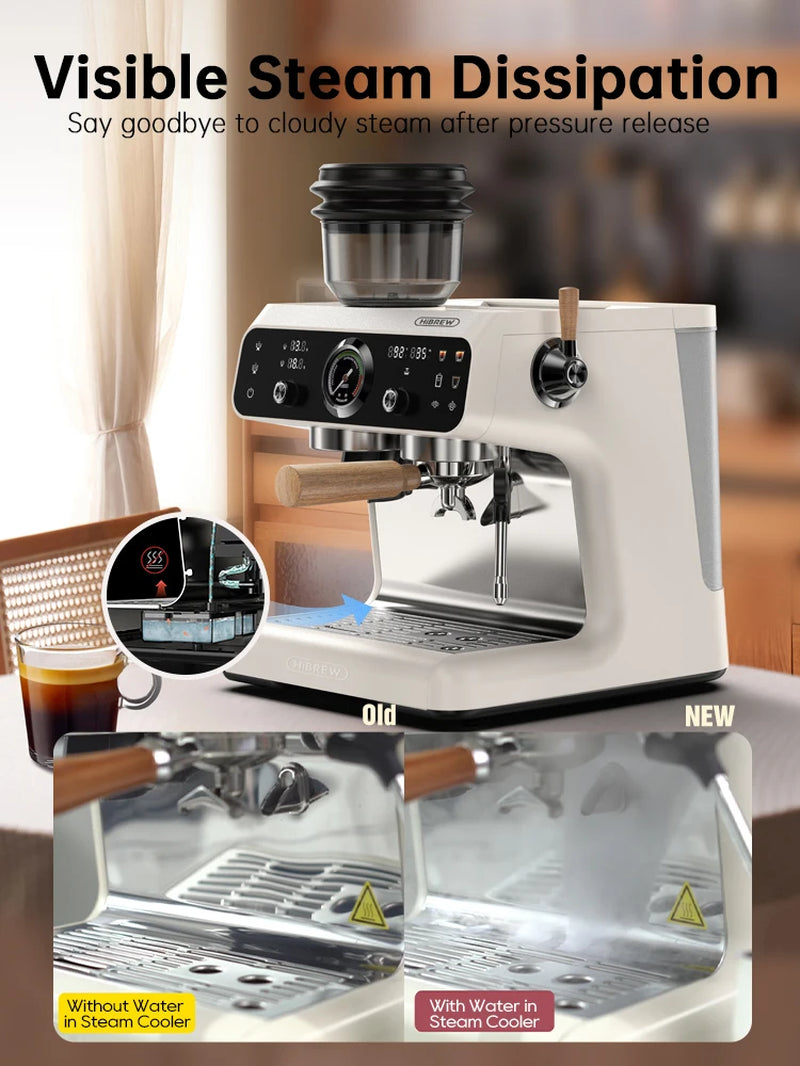 Professional Dual Boiler Espresso Machine with Built-In Grinder - 30 Customizable Settings for Perfect Coffee at Home or Business