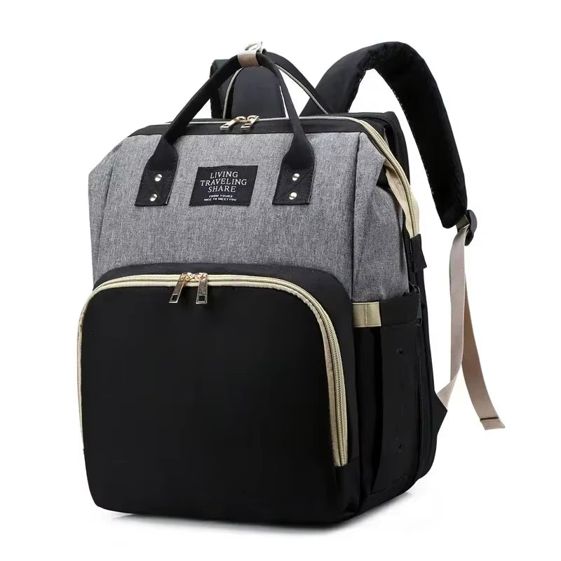 Stylish & Spacious Mommy Bag - Lightweight Folding Crib Bed & Travel Backpack for Moms on the Go!