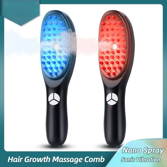 Revitalize Your Hair and Relax: Sonic Vibration Scalp Massager & Light Therapy Comb for Hair Growth and Stress Relief!