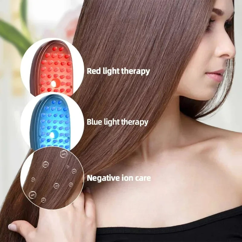 Revitalize Your Hair and Relax: Sonic Vibration Scalp Massager & Light Therapy Comb for Hair Growth and Stress Relief!