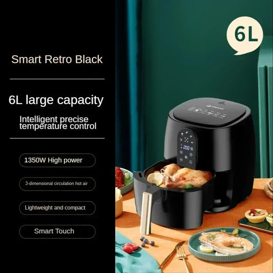 New Air Fryer. 6L Large Capacity. Home Kitchen. Multi-Function Intelligent. Oil-Free, Smoke-Free. for French Fries.