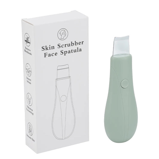 Vibration Face Skin Scrubber Ultrasonic Blackhead Remover-Deep Clean Pore Cleaner Lifting Facial Tool with Spatula for Skin Care