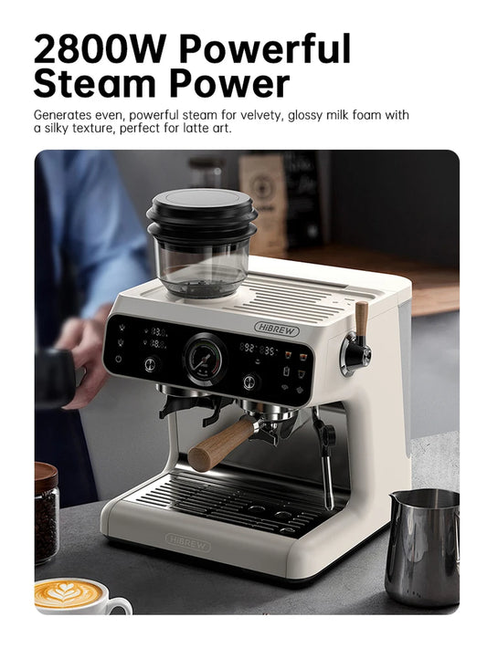 Professional Dual Boiler Espresso Machine with Built-In Grinder - 30 Customizable Settings for Perfect Coffee at Home or Business